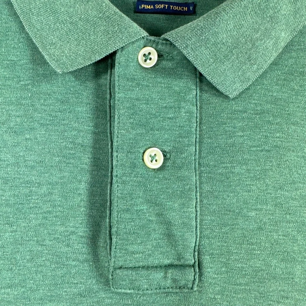 Polo Ralph Lauren Polo Shirt Mens XL Extra Large Green Pima Soft Touch Cotton